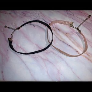 Black and Pink Fishnet Chokers